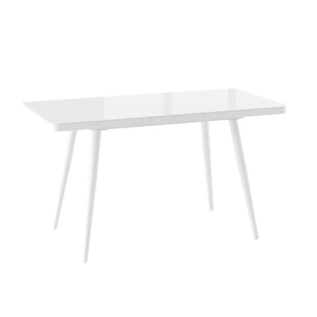 Стол BORG RADIAL-110 , раздвижной со стеклом 110(142)х70, БЕЛЫЙ ОПТИВАЙТ/БЕЛЫЙ) BORG RADIAL 110